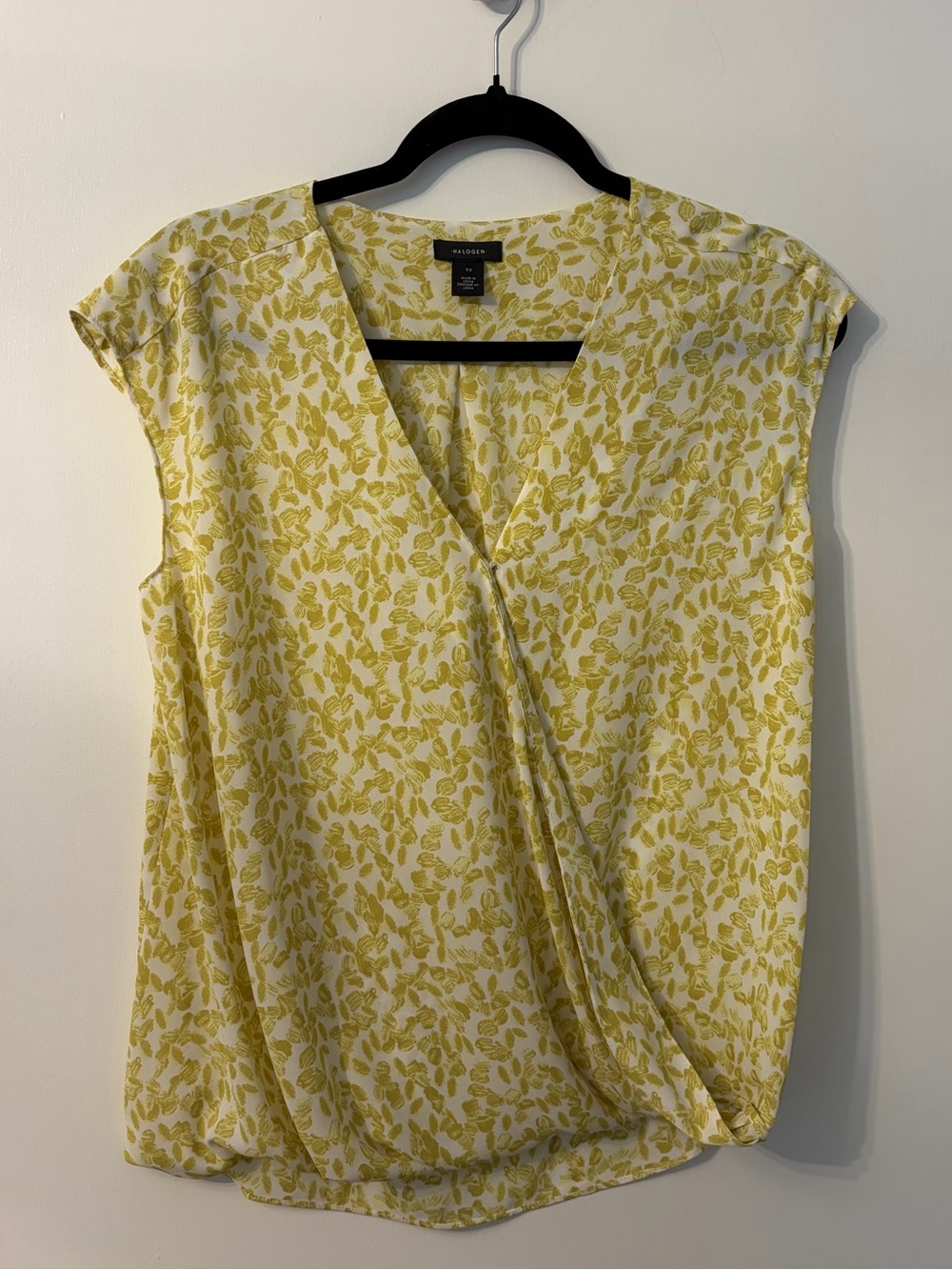 Halogen Yellow Floral Surplice Sleeveless Camisole